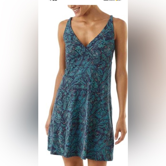 Patagonia Blue Green Midi Dress - Picture 1 of 7